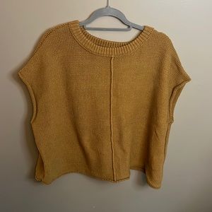 Brown Short Sleeve Sweater